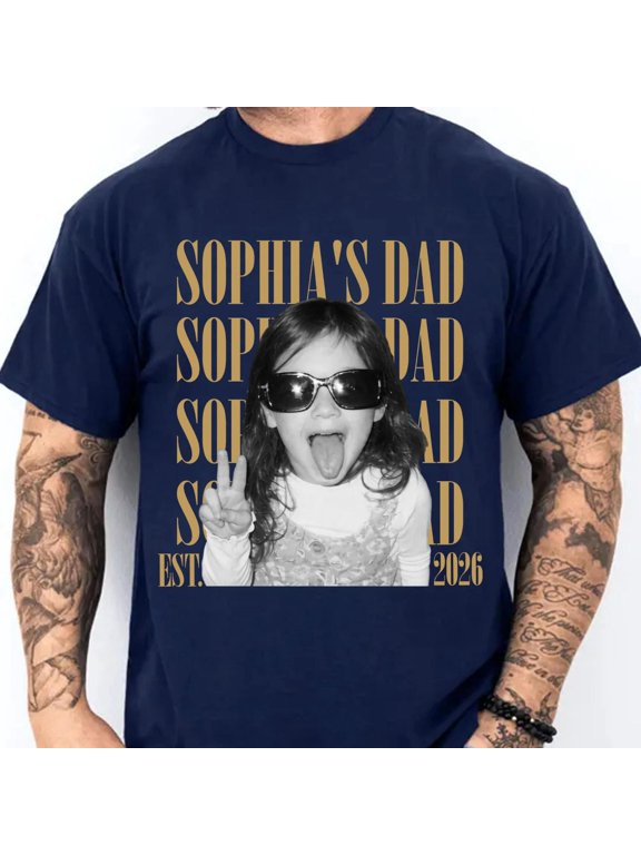 Custom Dad Vintage Photo Shirt, Personalized Father’s Day Tee With Kids Photo, ANANDHIS-Shirts
