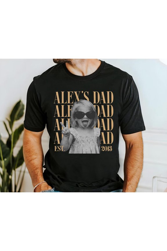 Custom Dad Vintage Photo Shirt, Personalized Fathers Day Shirt With Kids Photo, Graphic T-Shirt