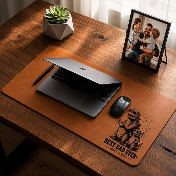 Custom Daddy Photo Desk Pad, Personalized Father's Day Office Mouse Mat