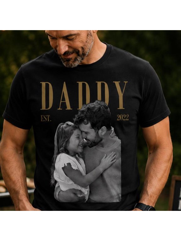 Custom Daddy Photo Shirt Personalized Father Daughter Tee Daddy Est Year Shirt Fathers Day