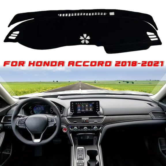 Custom Dashboard Dash Cover Mat Pad for Honda Accord 2018-2021, Sun Shade Carpet Dashboard Cover Carpet Pad, Black