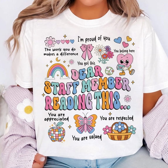 Custom Dear Staff T-Shirt, Retro Admin Team Shirt, Back to School Teacher Shirt, Teacher Appreciation Gift, Staff Shirt for Educators