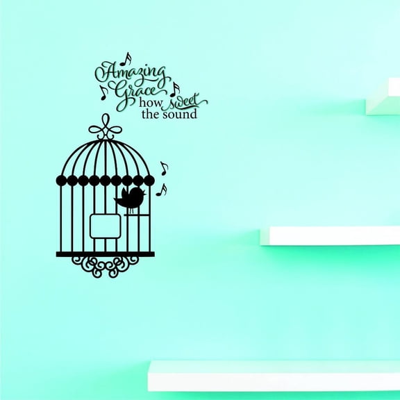 Custom Decals Amazing Grace How Sweet Wall Art Size: 12 X 18 Inches Color: Multi