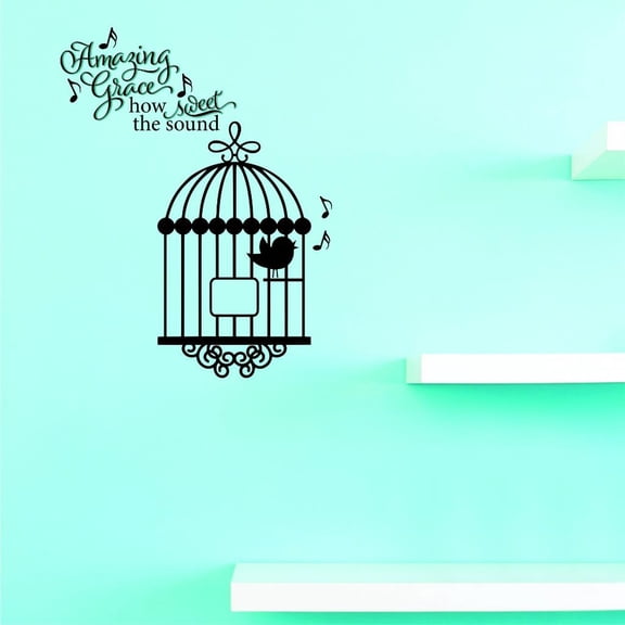Custom Decals Amazing Grace How Sweet Wall Art Size: 12 X 18 Inches Color: Multi