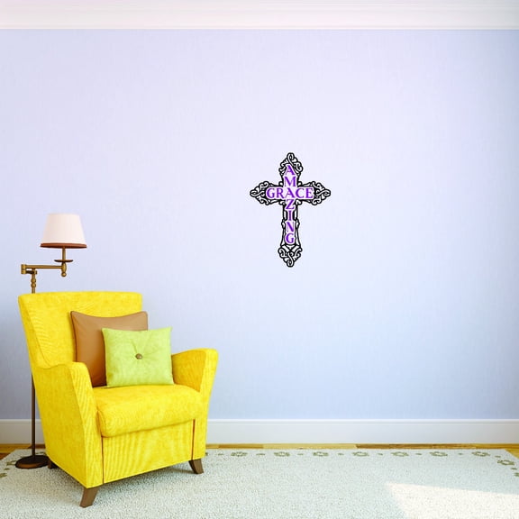 Custom Decals Amazing Grace Wall Art Size: 20 Inches x 40 Inches