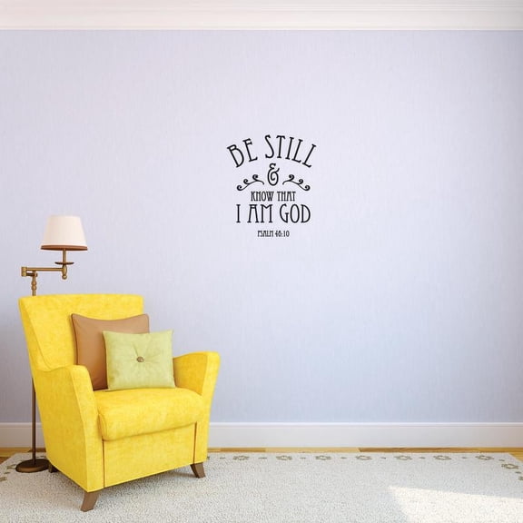 Custom Decals Be Still Know That I Am God Psalm 46:43 Wall Art Size: 12 Inches x 18 Inches Color: Black