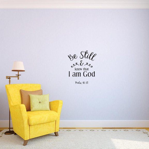 Custom Decals Be Still Know That I Am God Psalm 46:43 Wall Art Size: 20 Inches x 30 Inches Color: Black