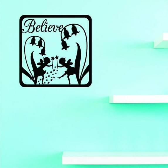 Custom Decals Believe Wall Art Size: 20 X 20 Inches Color: Black