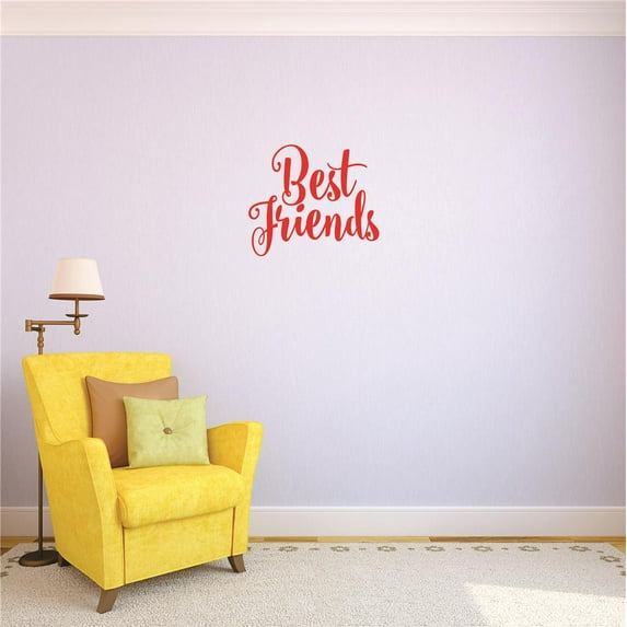 Custom Decals Best Friends Wall Art Size: 20 X 20 Inches Color: Red