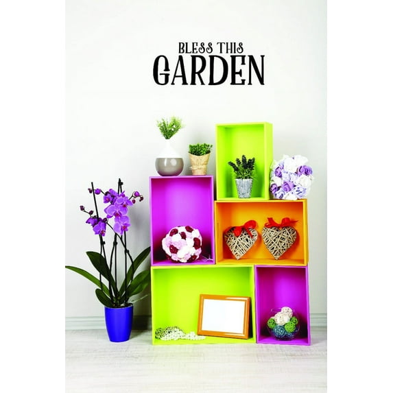 Custom Decals Bless This Garden 8 X 20 Inches