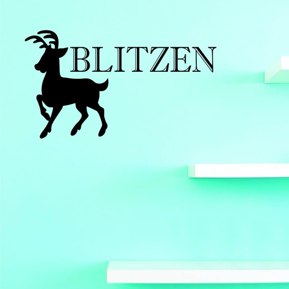 Custom Decals Blitzen Wall Art Size: 16 X 40 Inches Color: Black
