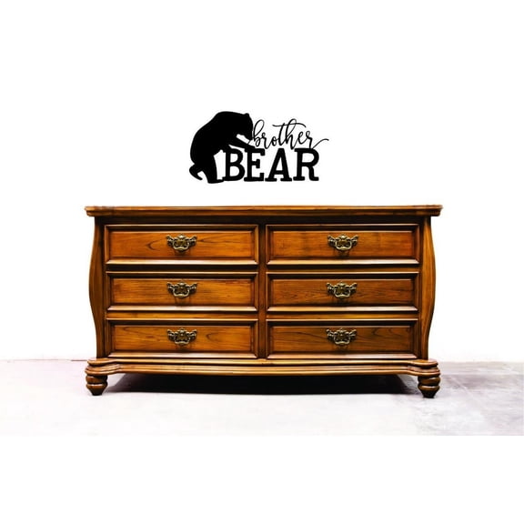 Custom Decals Brother Bear Wall Art Size: 10 X 20 Inches Color: Black