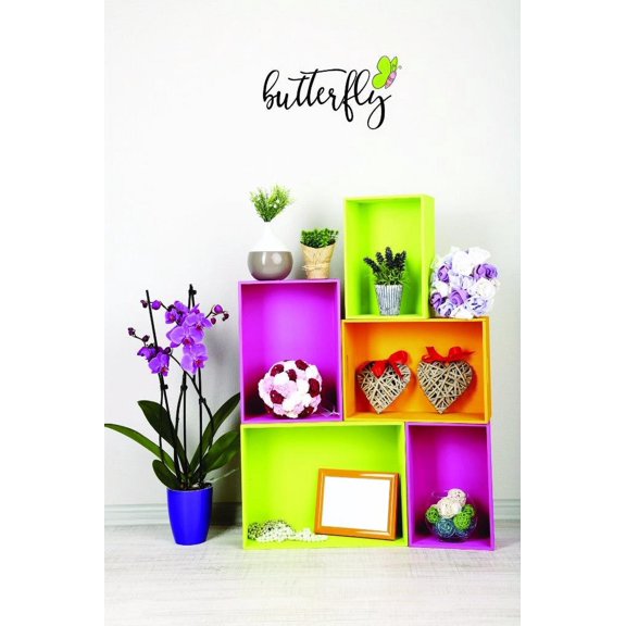 Custom Decals Butterfly Wall Art Size: 10 X 20 Inches Color: Multi