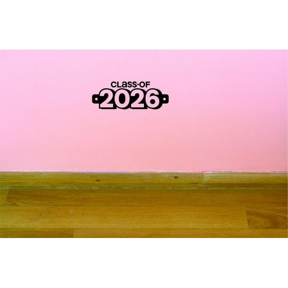 Custom Decals Class Of 2026 Wall Art Size: 14 X 28 Inches Color: Black