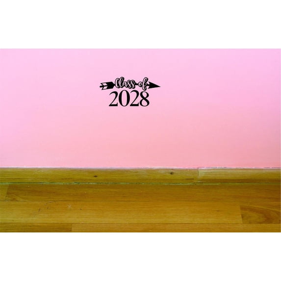Custom Decals Class Of 2028 Wall Art Size: 14 X 28 Inches Color: Black