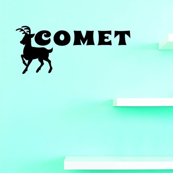 Custom Decals Comet Wall Art Size: 8 X 20 Inches Color: Black