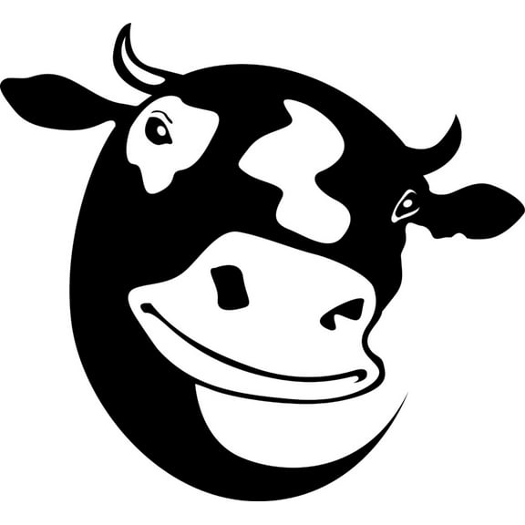 Custom Decals Cow Face Kids Boys Bed Room 20 Inches X 20 Inches