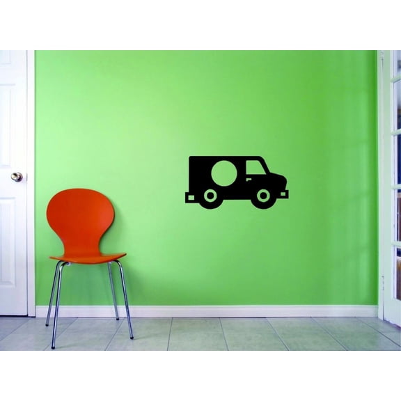 Custom Decals Delivery Van Wall Art Size: 14 X 28 Inches Color: Black