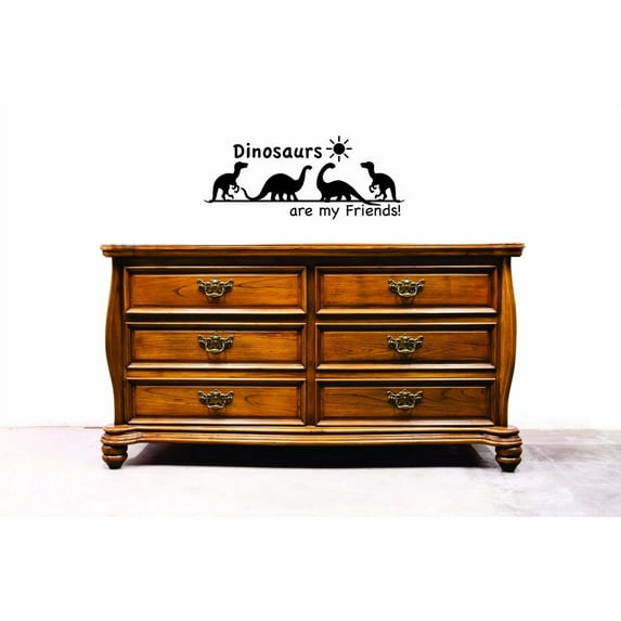 Custom Decals Dinosaurs Are My Friends Wall Art Size: 8 X 20 Inches Color: Black