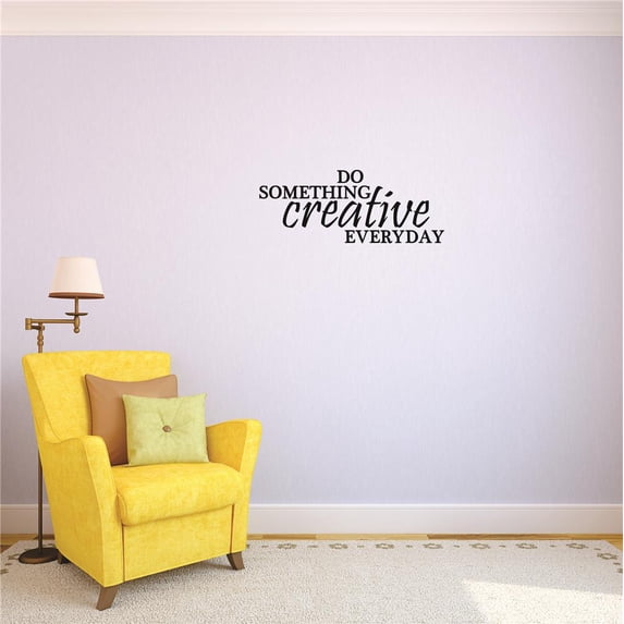Custom Decals Do Something Creative Everyday. Wall Art Size: 10 X 20 Inches Color: Black