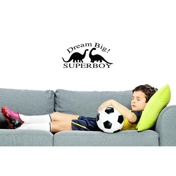 Custom Decals Dream Big! Superboy Wall Art Size: 20 X 40 Inches Color: Black