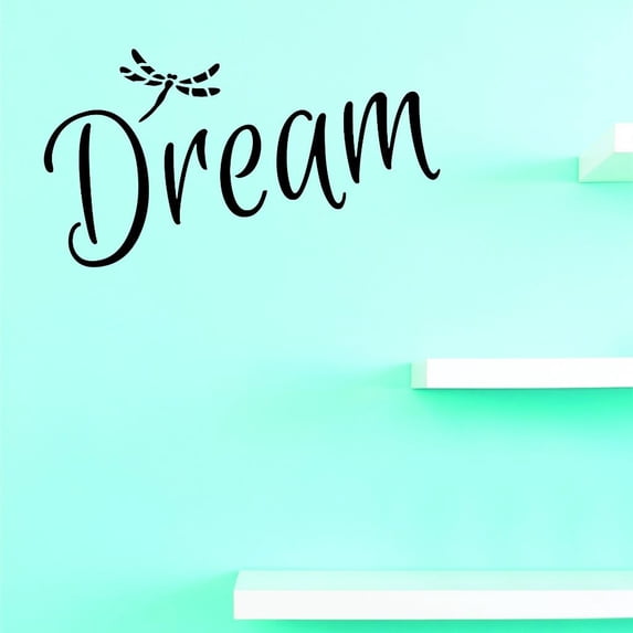 Custom Decals Dream Wall Art Size: 20 X 40 Inches Color: Black