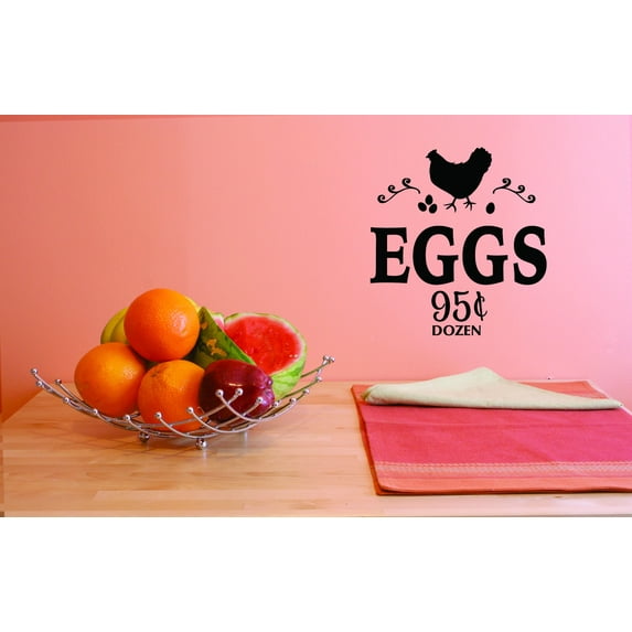 Custom Decals Eggs 95 Cents Dozen Wall Art Size: 20 Inches x 40 Inches