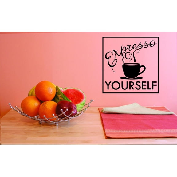 Custom Decals Expresso Yourself Wall Art Size: 12 X 12 Inches Color: Black