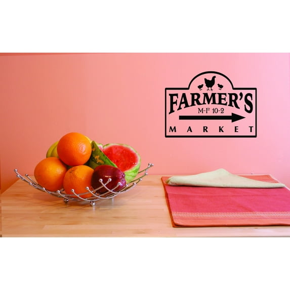 Custom Decals Farmers Market Wall Art Size: 10 Inches x 20 Inches