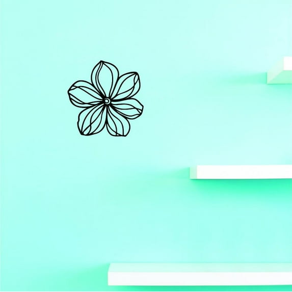 Custom Decals Flower Wall Art Size: 18 X 18 Inches Color: Black