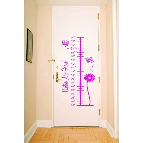 Design Vinyl Flower with Butterflies Wall Growth Charts