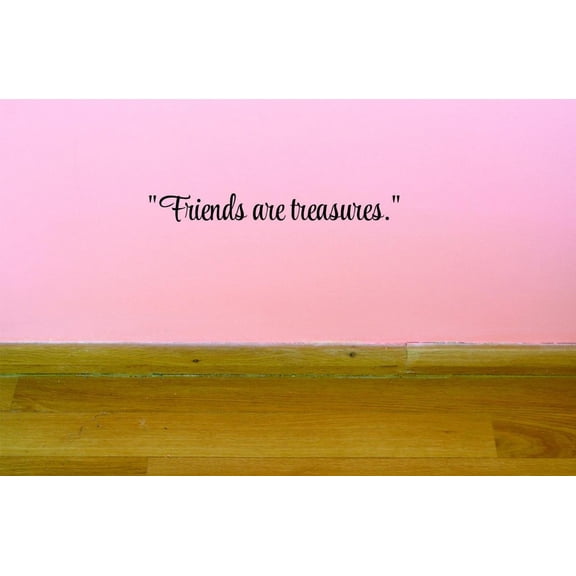 Custom Decals Friends Are Treasures.Wall Art Size: 6 X 20 Inches Color: Black