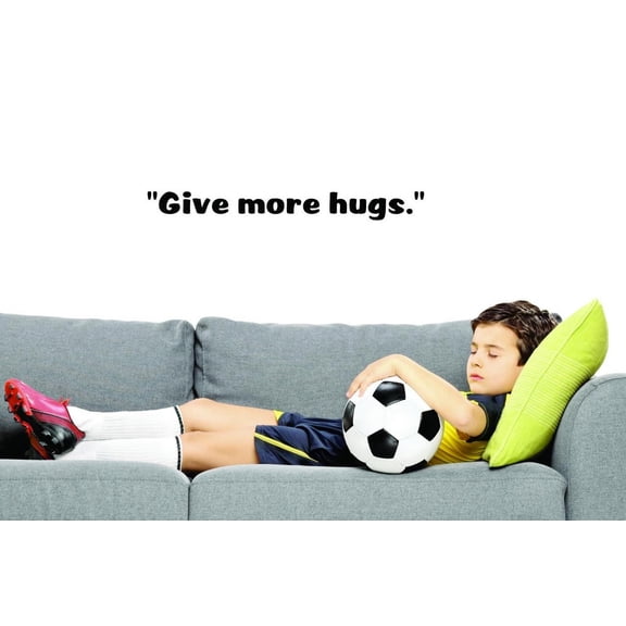 Custom Decals Give More Hugs. Wall Art Size: 6 X 20 Inches Color: Black