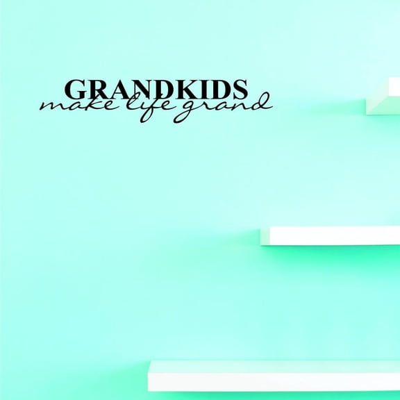 Custom Decals Grandkids Make Life Grand Wall Art Size: 8 X 20 Inches Color: Black