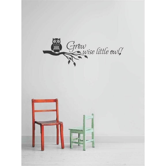 Custom Decals Grow Wise Little Owl New Born Boy Girl Nursery Life Celebration Quote 10x20