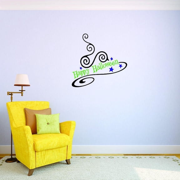 Custom Decals Happy Halloween Wall Art Size: 20 X 20 Inches Color: Multi