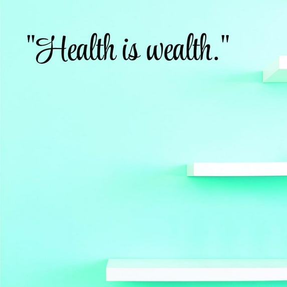 Custom Decals Health Is Wealth.Wall Art Size: 8 X 30 Inches Color: Black