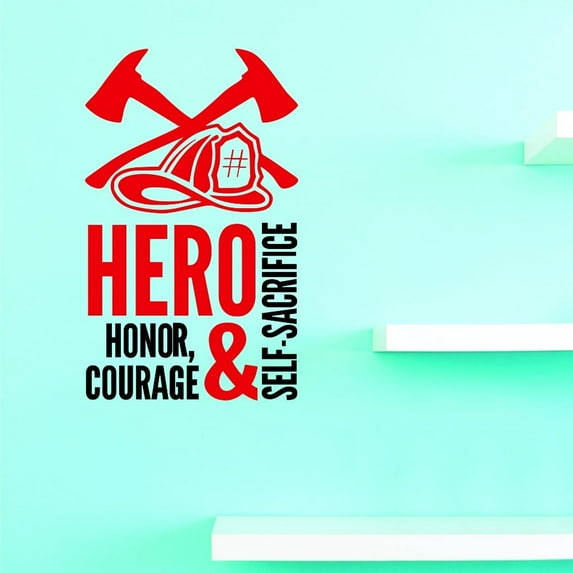 Custom Decals Hero Honor Courage & Self-Sacrifice Wall Art Size: 16 X 24 Inches Color: Multi