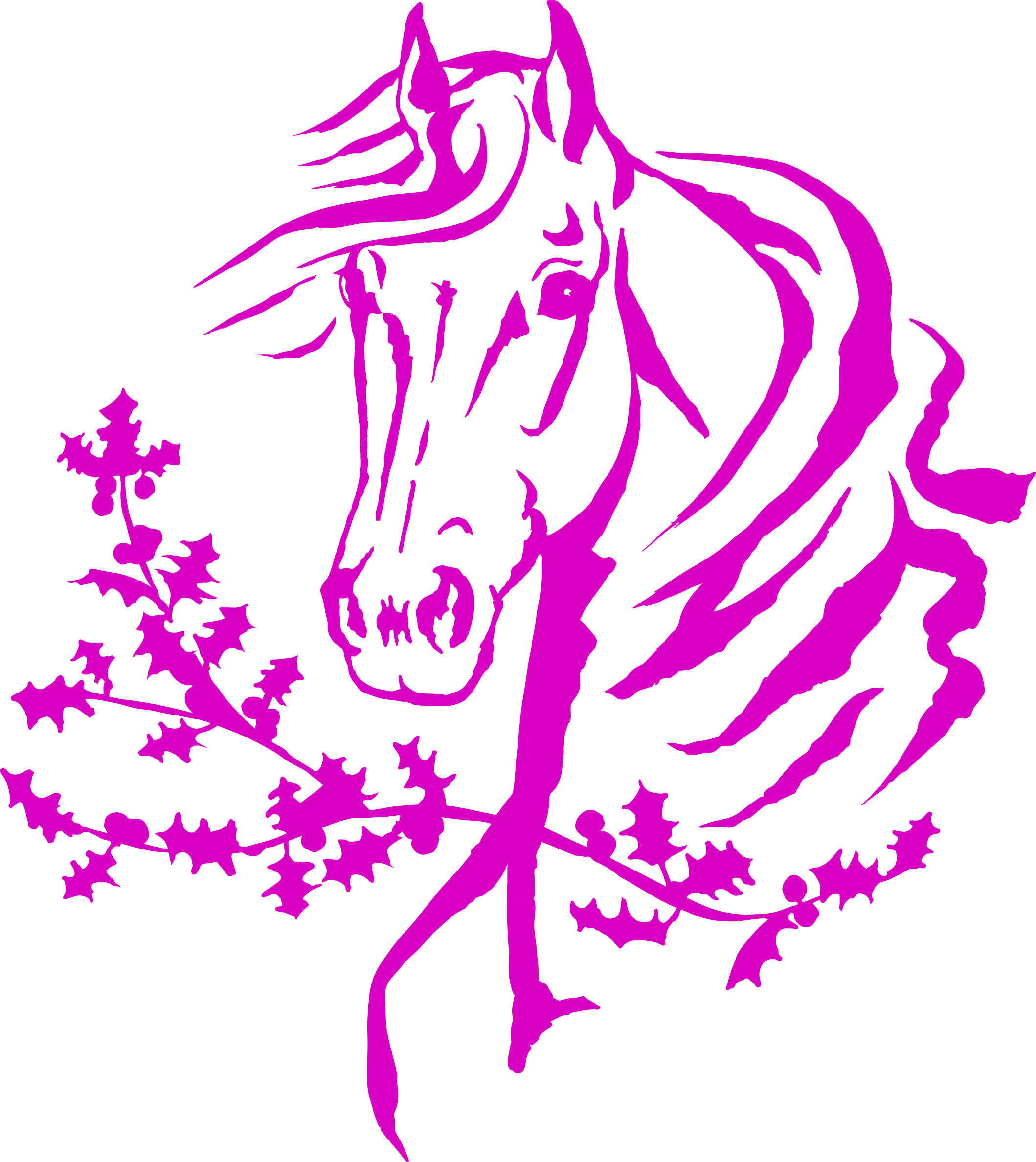 Custom Wall Decal Horse Head Design Kids Boys Bed Room Picture Art