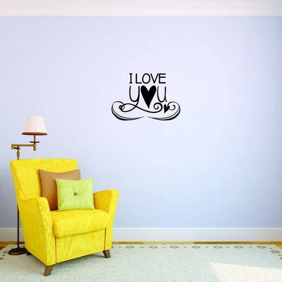 Custom Decals I Love You Wall Art Size: 12 X 12 Inches Color: Black