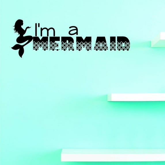 Custom Decals Im A Mermaid Wall Art Size: 20 X 40 Inches Color: Black