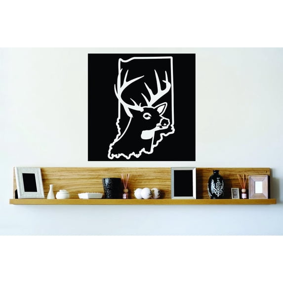 Custom Decals Indiana Wild Life Deer Buck Hunt Bathroom 20x20"