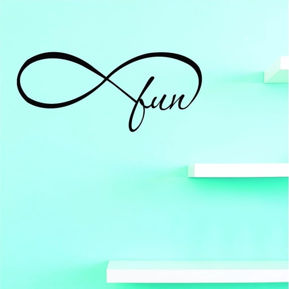 Custom Decals Infinity Fun Wall Art Size: 8 X 20 Inches Color: Black