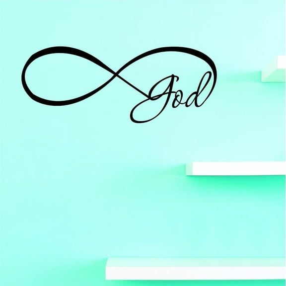 Custom Decals Infinity God Wall Art Size: 12 X 30 Inches Color: Black