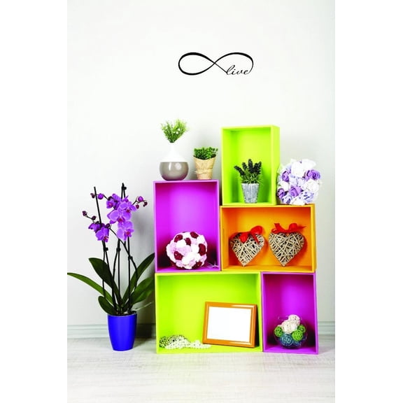 Custom Decals Infinity Live Wall Art Size: 12 X 30 Inches Color: Black