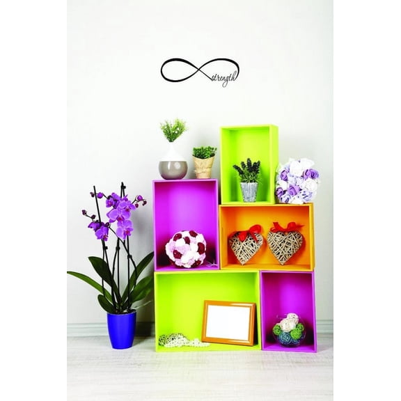 Custom Decals Infinity Strength Wall Art Size: 16 X 40 Inches Color: Black