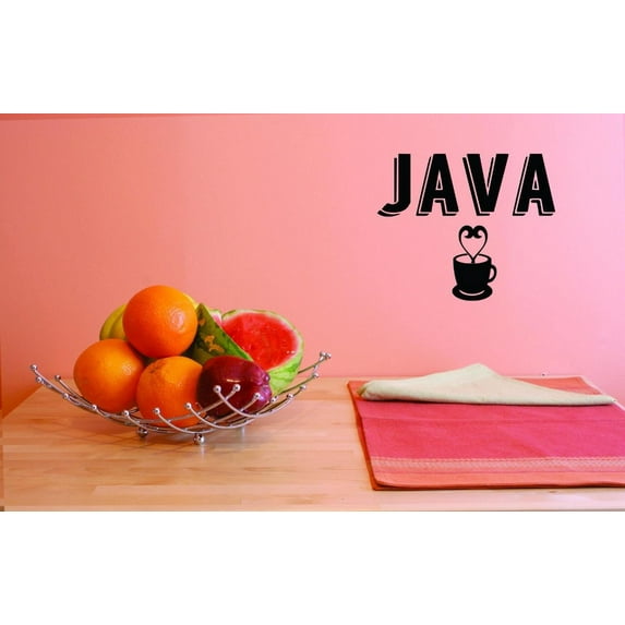 Custom Decals Java Wall Art Size: 16 X 16 Inches Color: Black