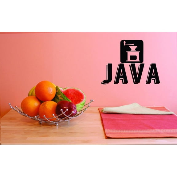 Custom Decals Java Wall Art Size: 18 X 18 Inches Color: Black