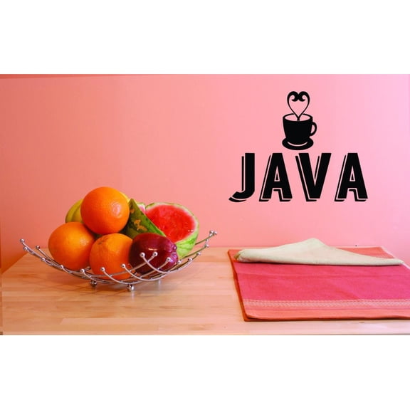 Custom Decals Java Wall Art Size: 20 X 20 Inches Color: Black