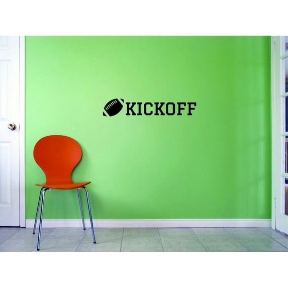 Custom Decals Kickoff Wall Art Size: 16 X 40 Inches Color: Black